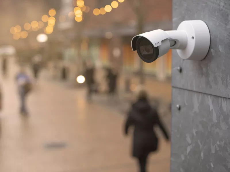 Bullet camera in shopping environment